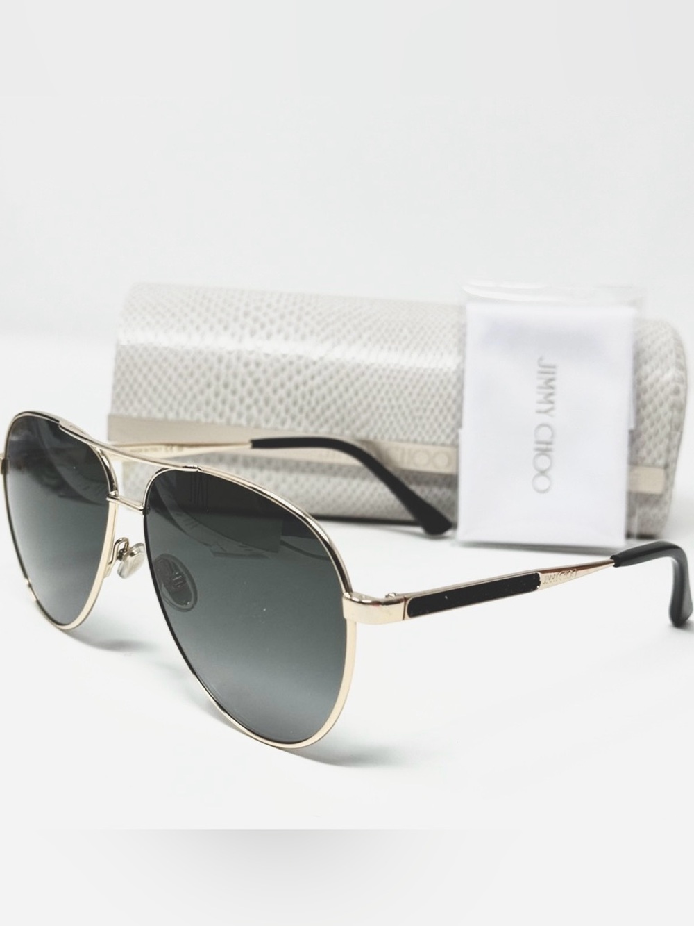 NEW Jimmy Choo Jimena/S 2M290 Aviator GLD Gray Gradient Sunglasses $320
